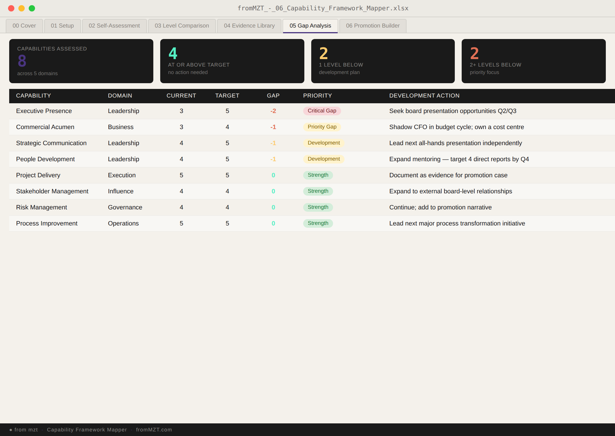 Capability Framework Mapper preview